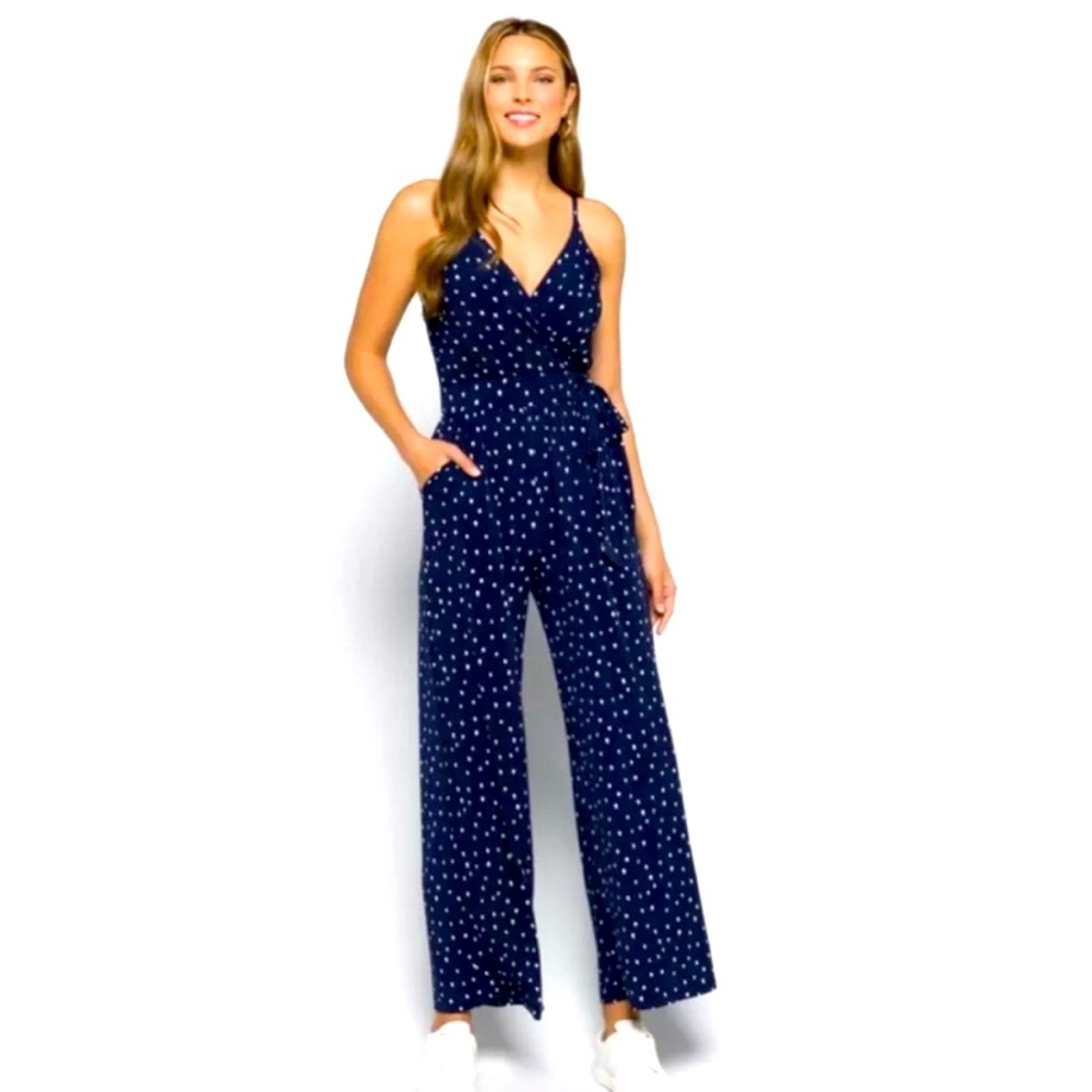 Kayleigh Small Navy Jumpsuit with White Dots